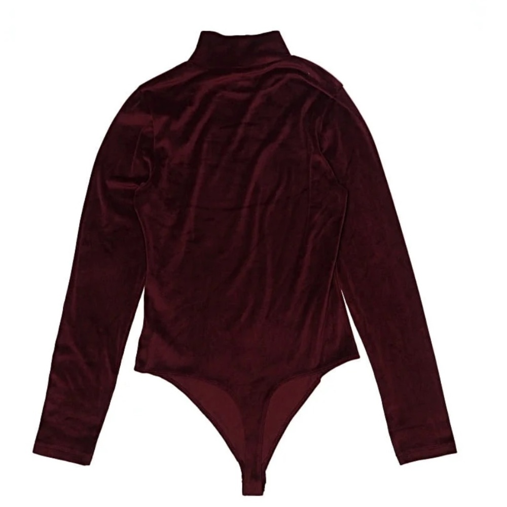 NWT American Eagle Outfitters Burgundy Velvet Bodysuit Large